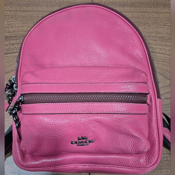 Coach Handbags - EUC Coach Small Pink Leather Backpack